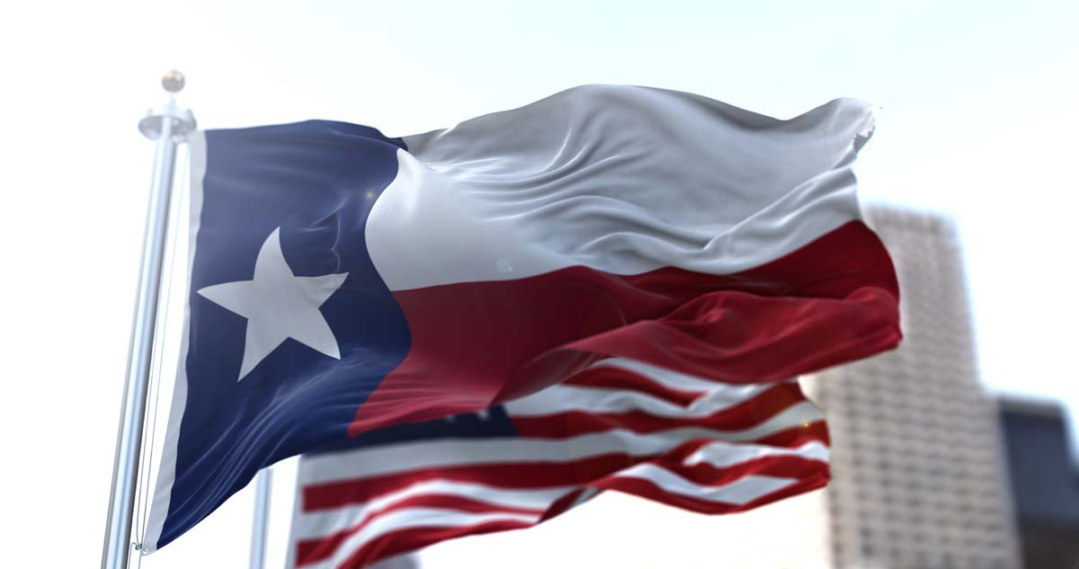 Flags soaring in the wind
